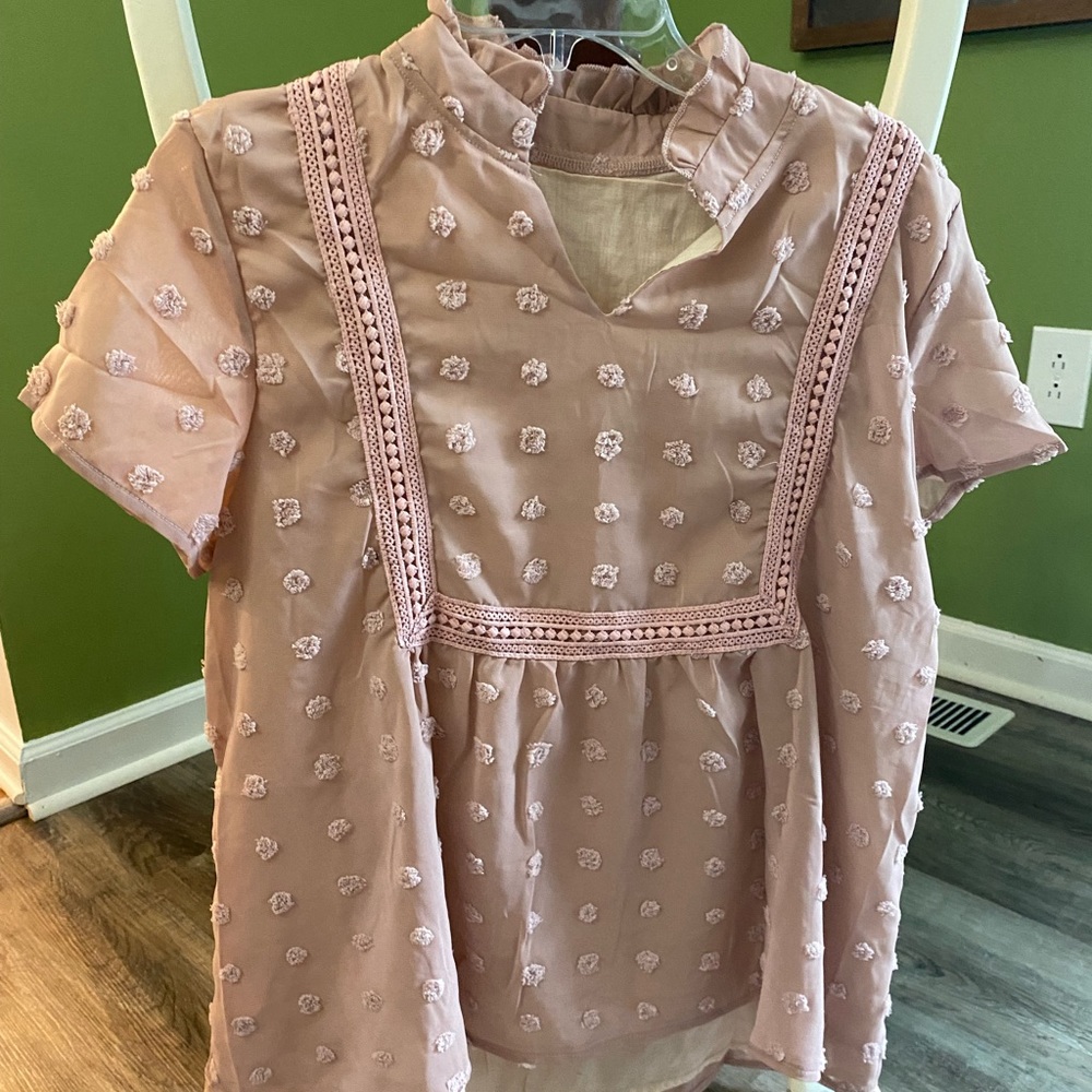 Poplin blouse tunic - mauve, lined
